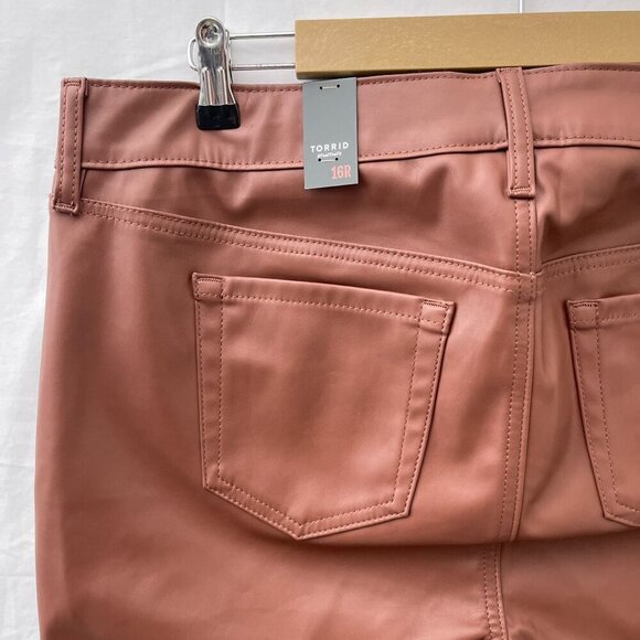 Torrid Perfect Skinny Hi-Rise Faux Leather Pants Brown Womens 16R NWT - Picture 13 of 15